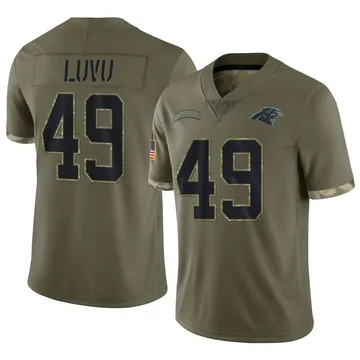 Frankie Luvu #49 Carolina Team Name & Number T-Shirt S-5XL