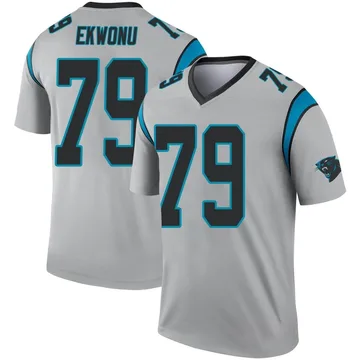 Men's Nike Ikem Ekwonu Black Carolina Panthers Player Game Jersey